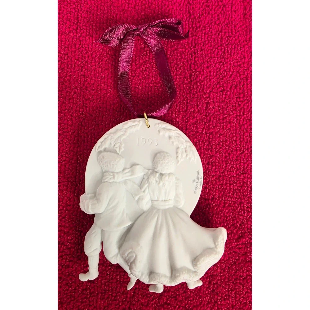 1993 Hallmark Keepsake Ornament Joy of Sharing Bisque Porcelain Norman Rockwell